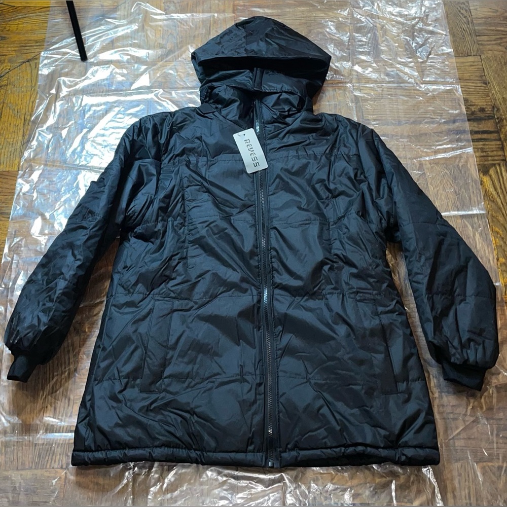 Revess Black Jacket With Removable Hood